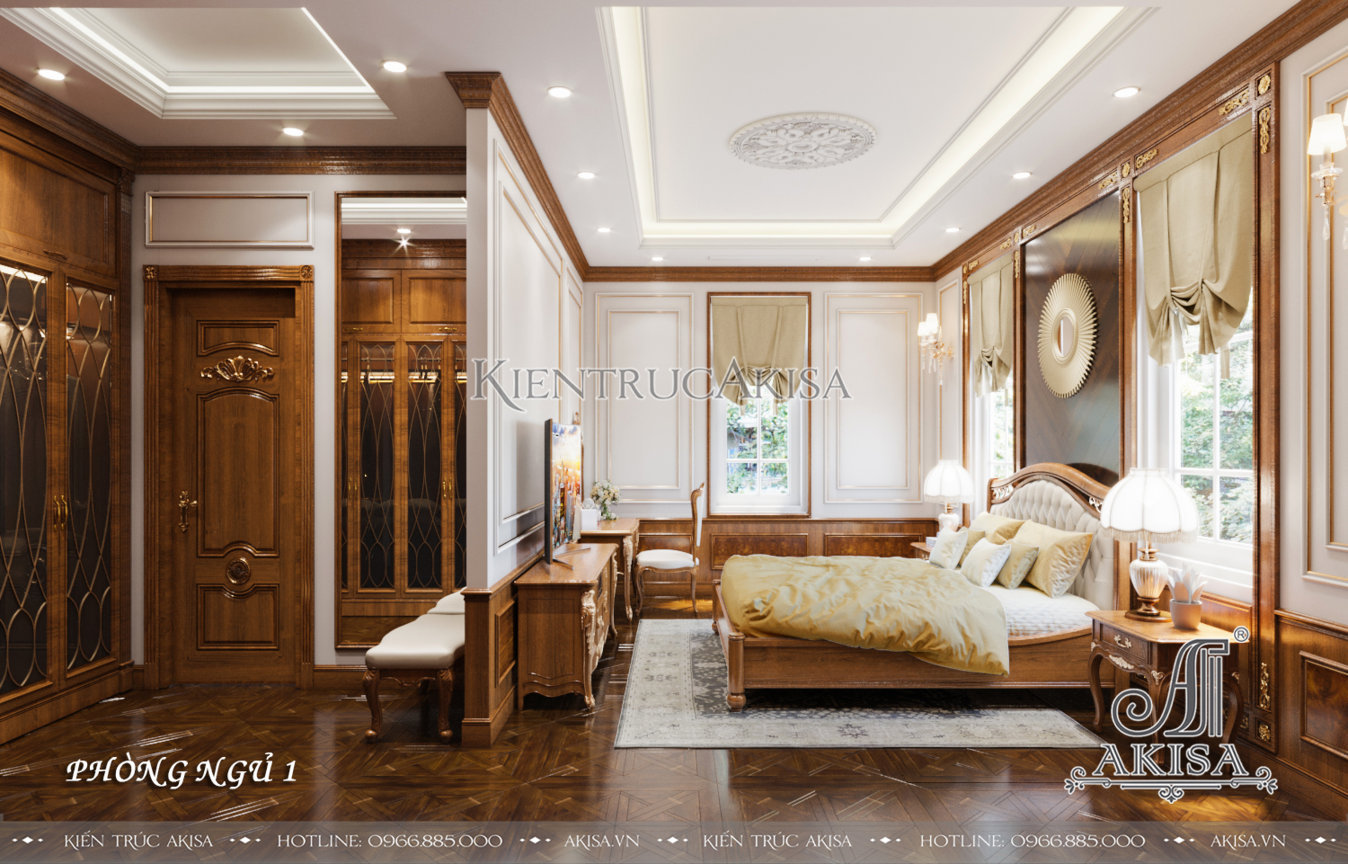 Thiết kế nội thất phong cách tân cổ điển đẹp (CĐT: bà Liên - Bình Dương) NT12179