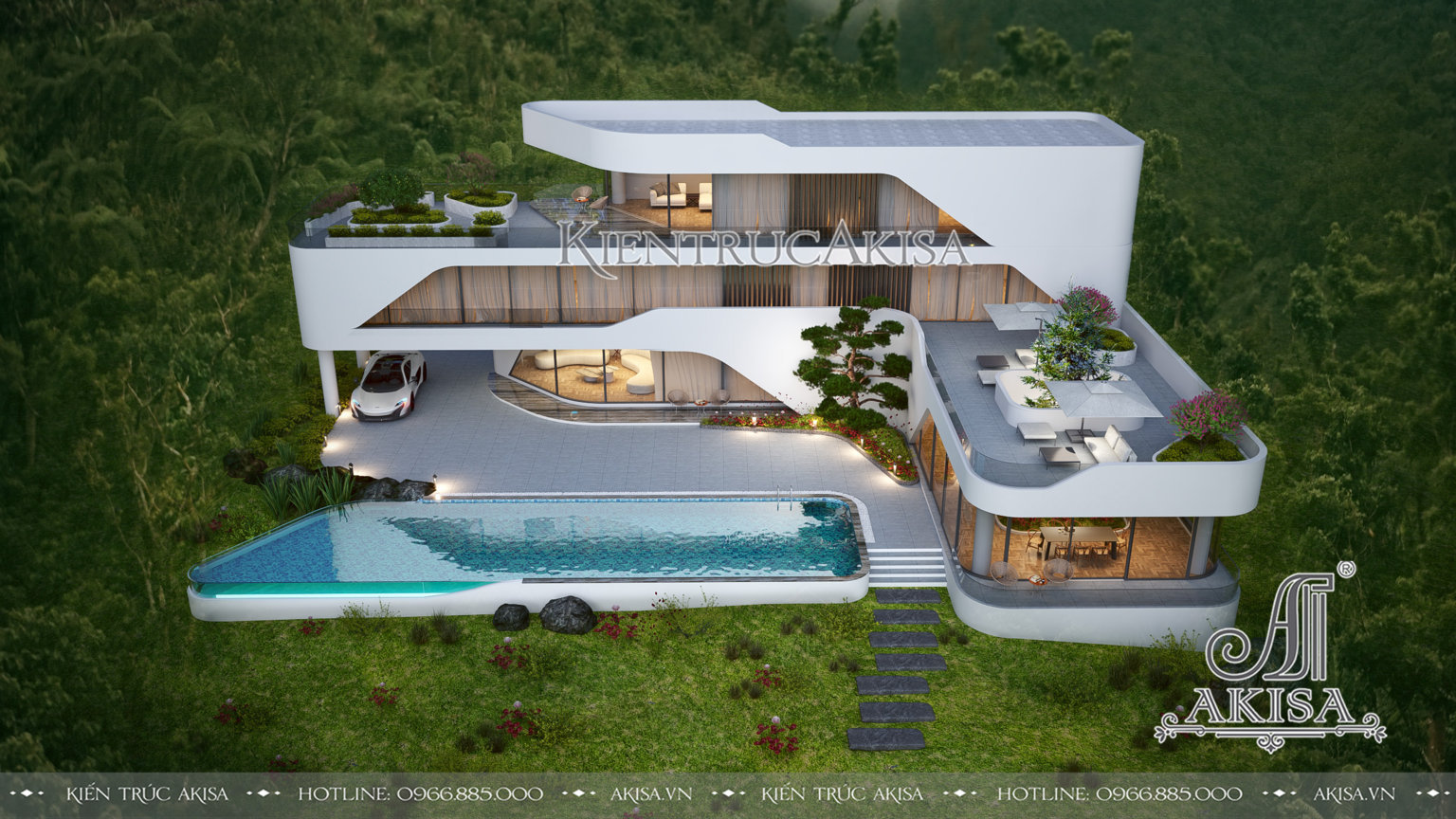 Thiết kế siêu biệt thự nghỉ dưỡng 3 tầng (CĐT: bà Linh - Lào Cai) BT31763