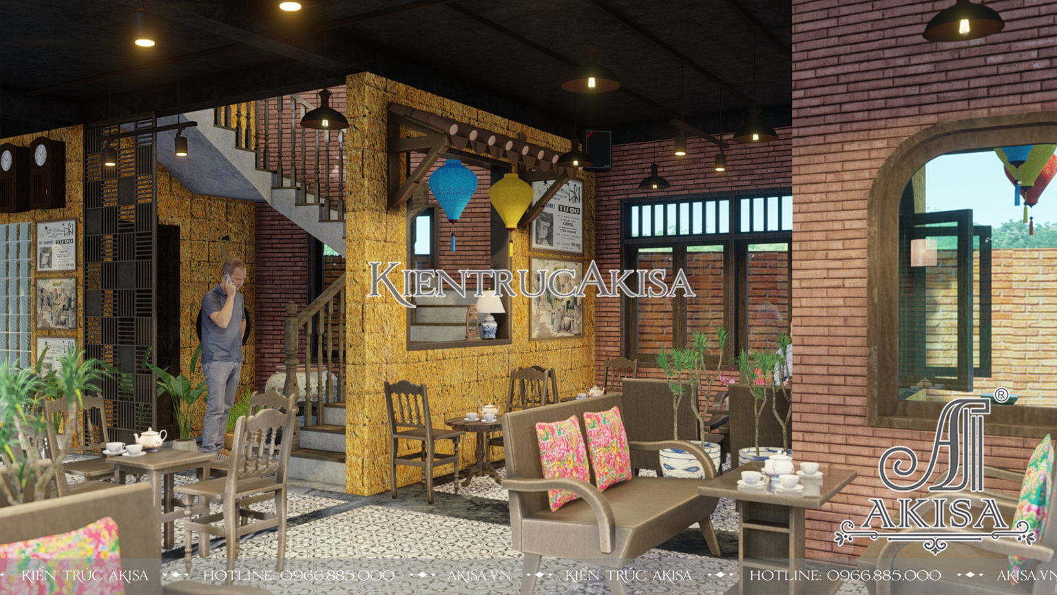 Mẫu nội thất quán cafe phong cách vintage (CĐT: ông Bảo - Đắk Lắk) NT21738