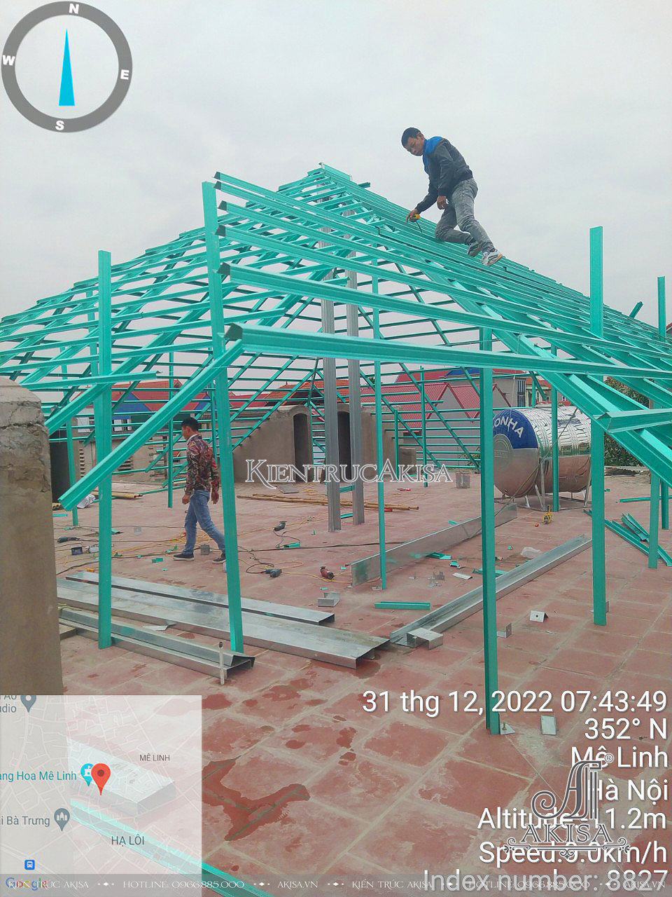 Thi công xây dựng biệt thự 2 tầng (CĐT: ông Thuận - Hà Nội) TC22728