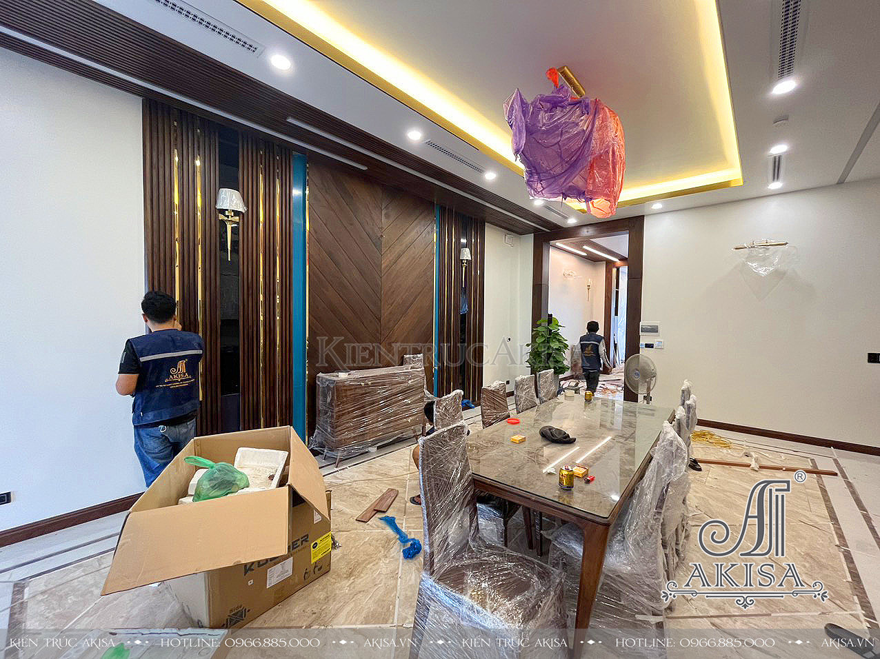 Thiết kế và thi công  nội thất nhà phố 3 tầng hiện đại (CĐT: ông Tuấn - Hà Nam) TC31669-NT
