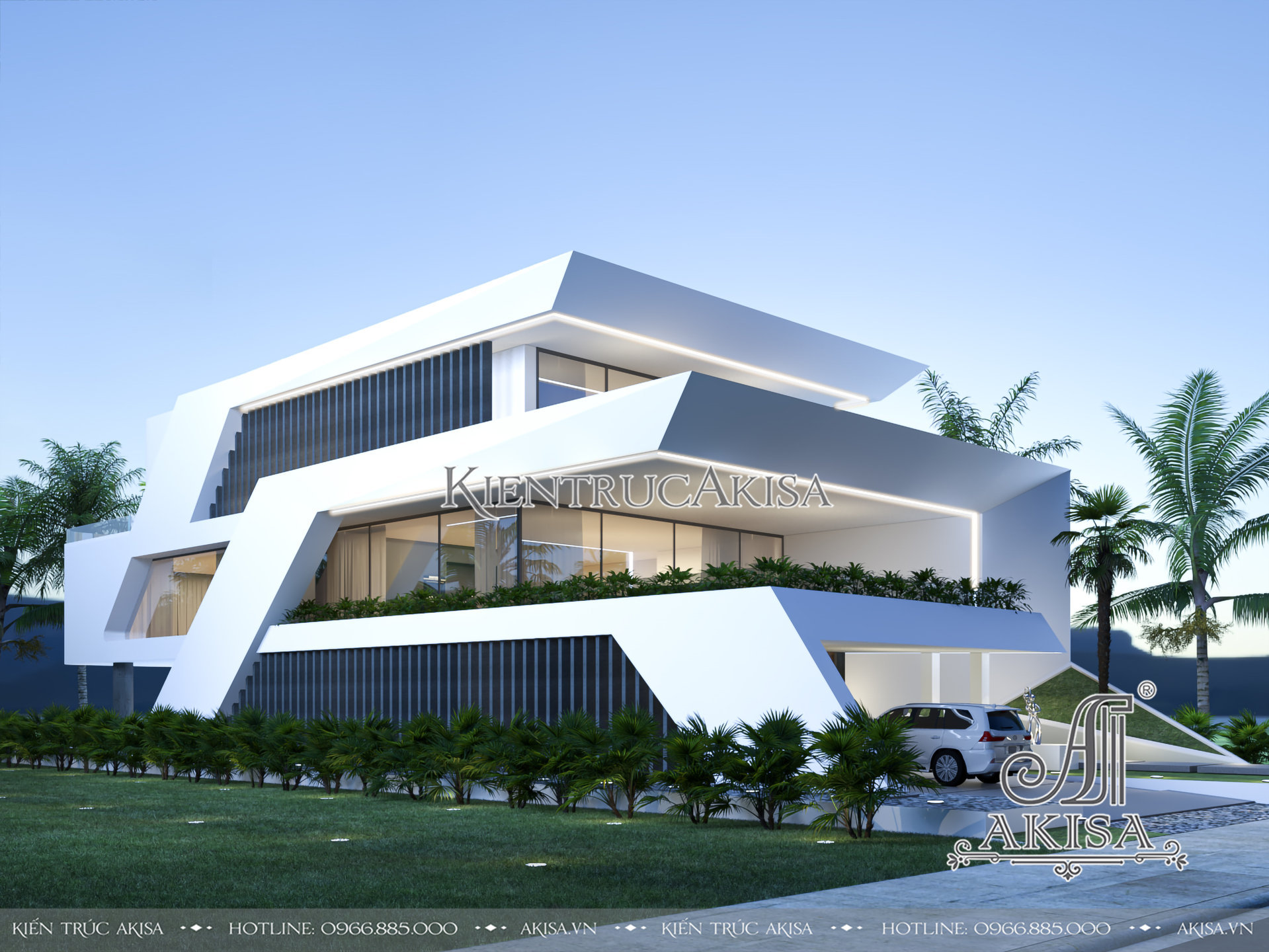 Thiết kế biệt thự villa 3 tầng hiện đại (CĐT: ông Hiếu - Hà Nội) BT31796