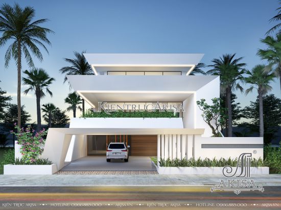 Thiết kế biệt thự villa 3 tầng hiện đại (CĐT: ông Hiếu - Hà Nội) BT31796