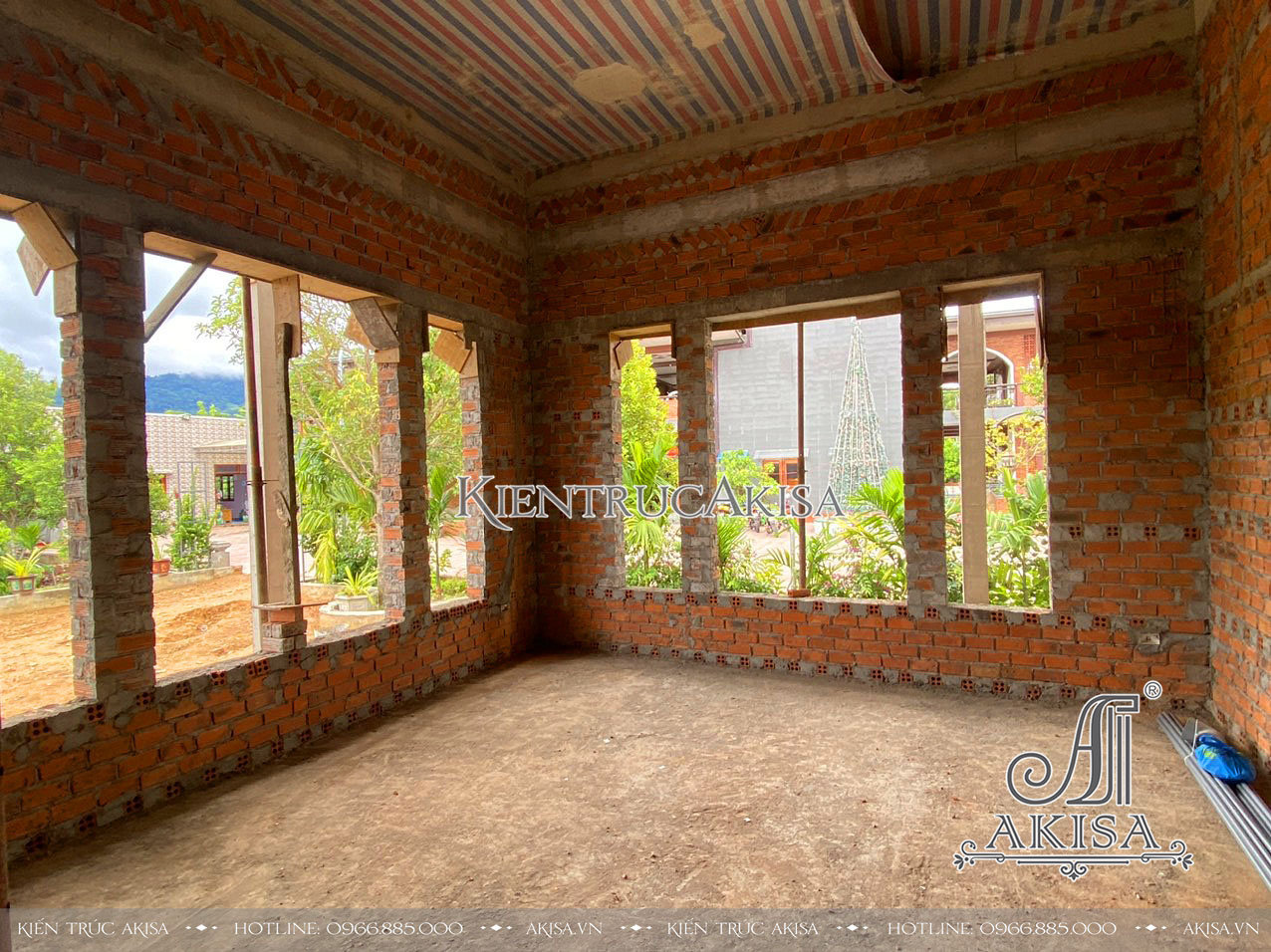 Hình ảnh thi công nội thất biệt thự 1 tầng tại Đắk Lắk (CĐT: ông Khiêm) TC12496-NT