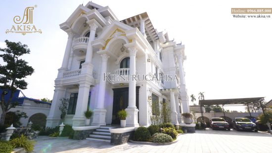 Hình ảnh hoàn thiện kiến trúc Biệt thự 3 tầng mái Thái tại Hải Phòng (CĐT: Bà Ngân) HT32370-KT