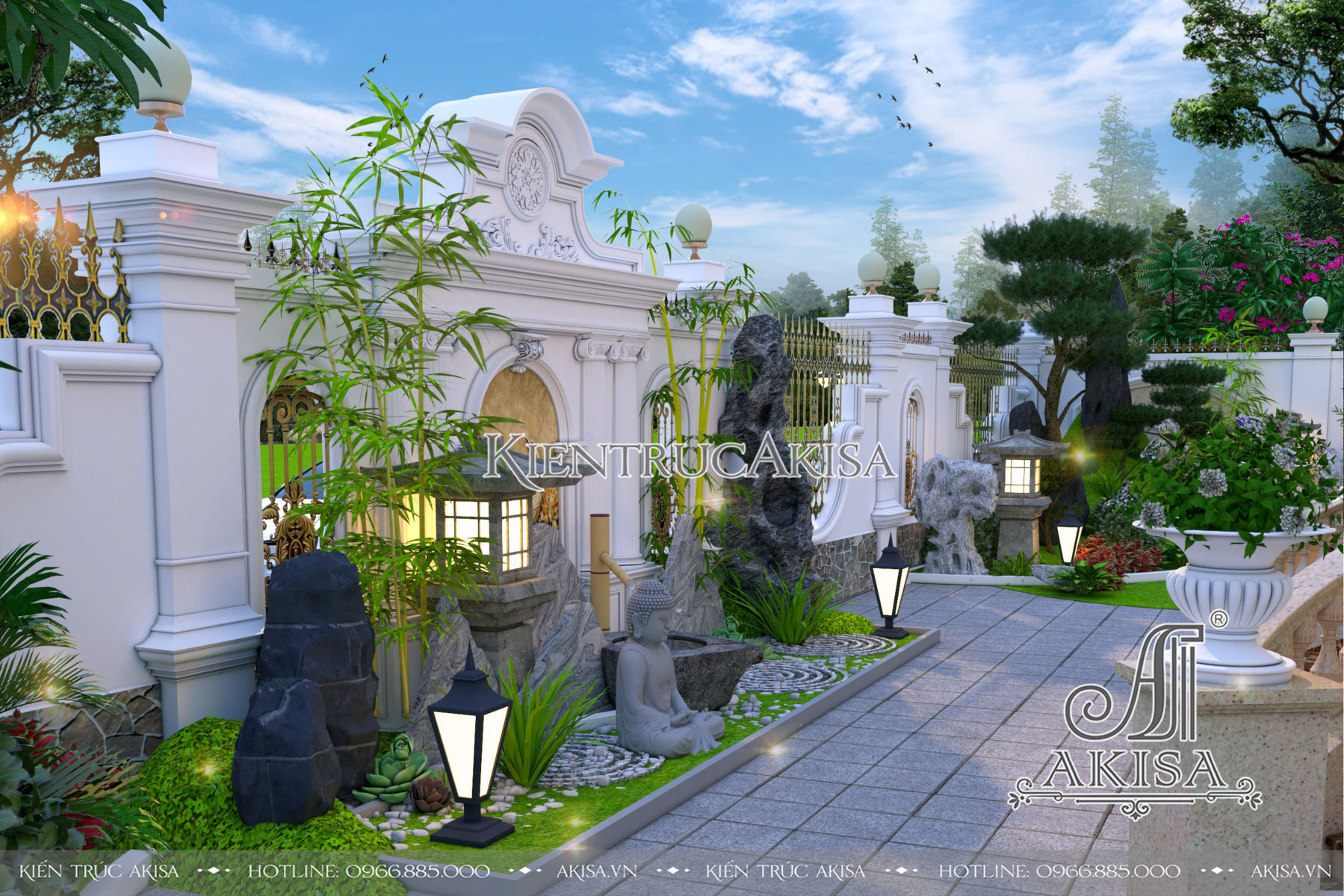Mẫu sân vườn biệt thự 2 tầng đẹp tại Hà Giang (CĐT: bà Thái) SV22723