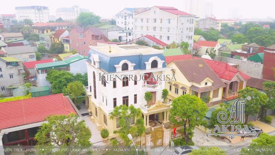 Hình ảnh hoàn thiện kiến trúc biệt thự tân cổ điển Pháp tại Nghệ An (CĐT: ông Sơn) HT32063-KT