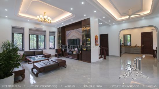 Hoàn thiện nội thất Biệt thự 2 tầng tân cổ điển tại Phú Thọ (CĐT: Ông Việt) HT22548-NT