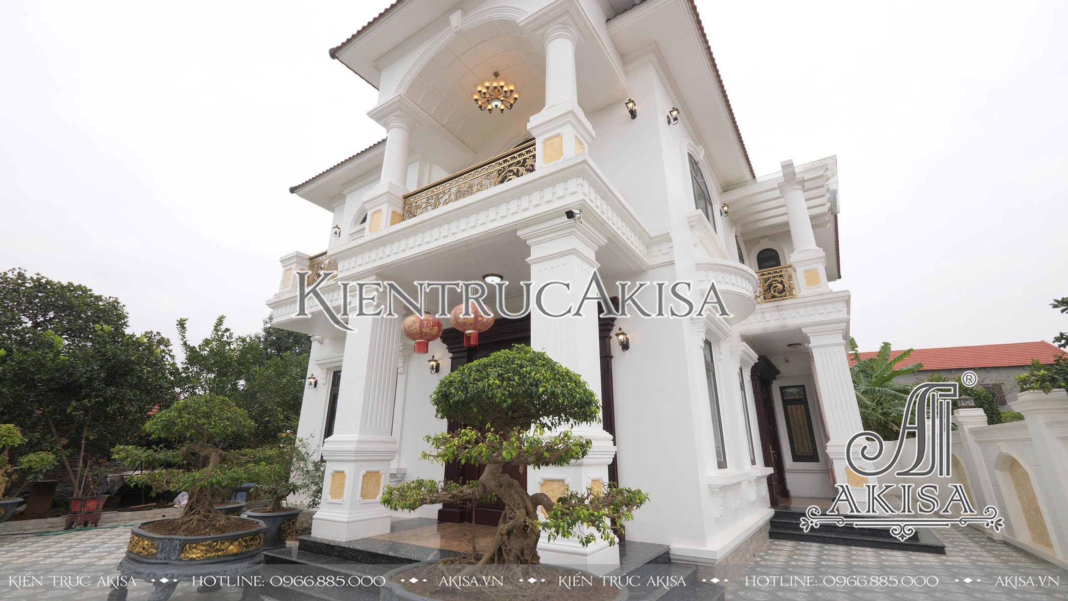 Hoàn thiện kiến trúc Biệt thự thự 2 tầng tân cổ điển tại Phú Thọ (CĐT: ông Việt) HT22548-KT