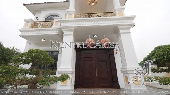 Hoàn thiện kiến trúc Biệt thự thự 2 tầng tân cổ điển tại Phú Thọ (CĐT: ông Việt) HT22548-KT