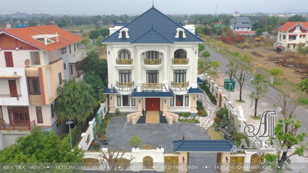 Hoàn thiện kiến trúc ngoại thất Biệt thự 3 tầng tân cổ điển (CĐT: ông Kiên-Quảng Ninh) HT32479-KT