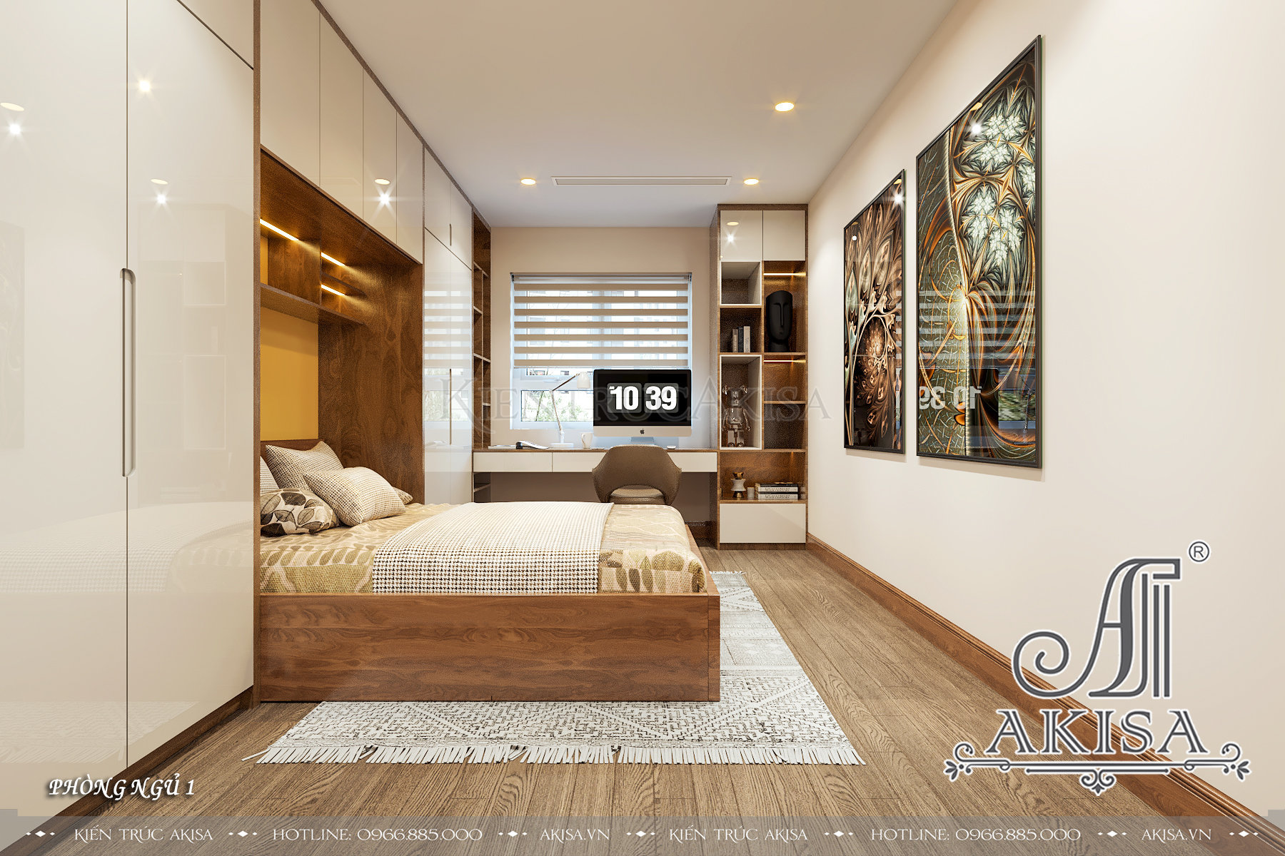 Thiết kế nội thất căn hộ chung cư phong cách hiện đại (CĐT: ông Luận - Hà Nội) NT21220