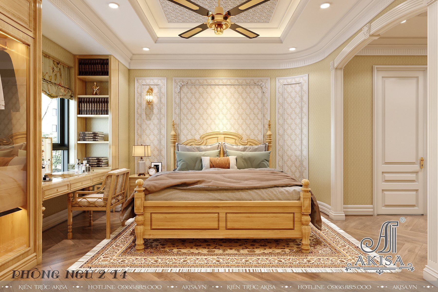 Thiết kế nội thất biệt thự liền kề phong cách tân cổ điển đẹp (CĐT: bà Hà - Hồ Chí Minh) NT12221