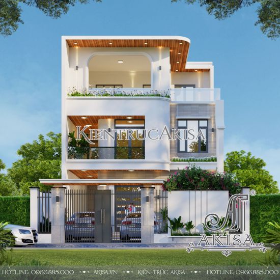 Biệt thự phố hiện đại 3 tầng mái bằng (CĐT: ông Thu - Vĩnh Phúc) BT31833