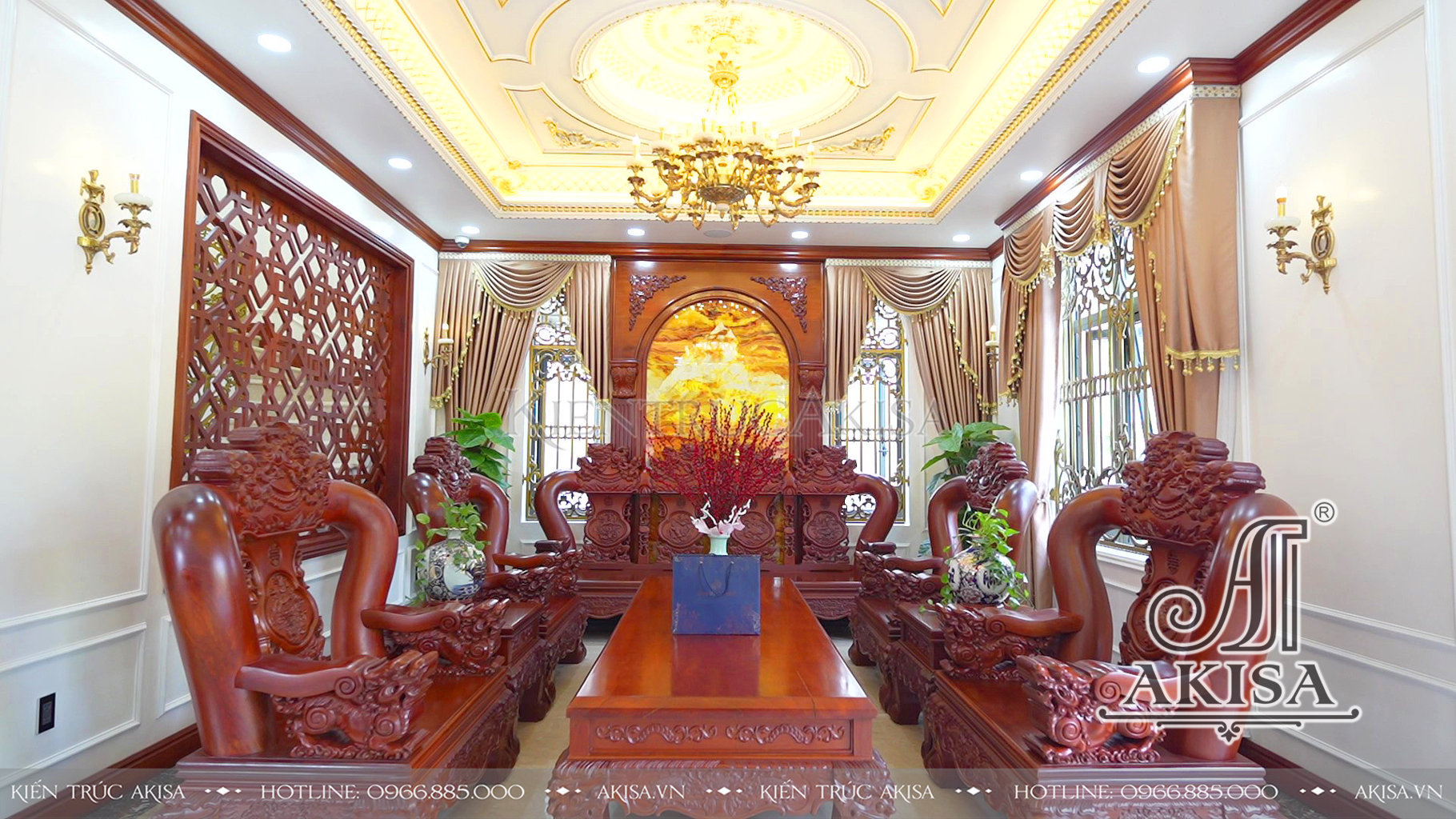 Hoàn thiện nội thất Biệt thự 2 tầng tân cổ điển tại Đồng Nai ( CĐT: Ông Vững ) HT22434-NT