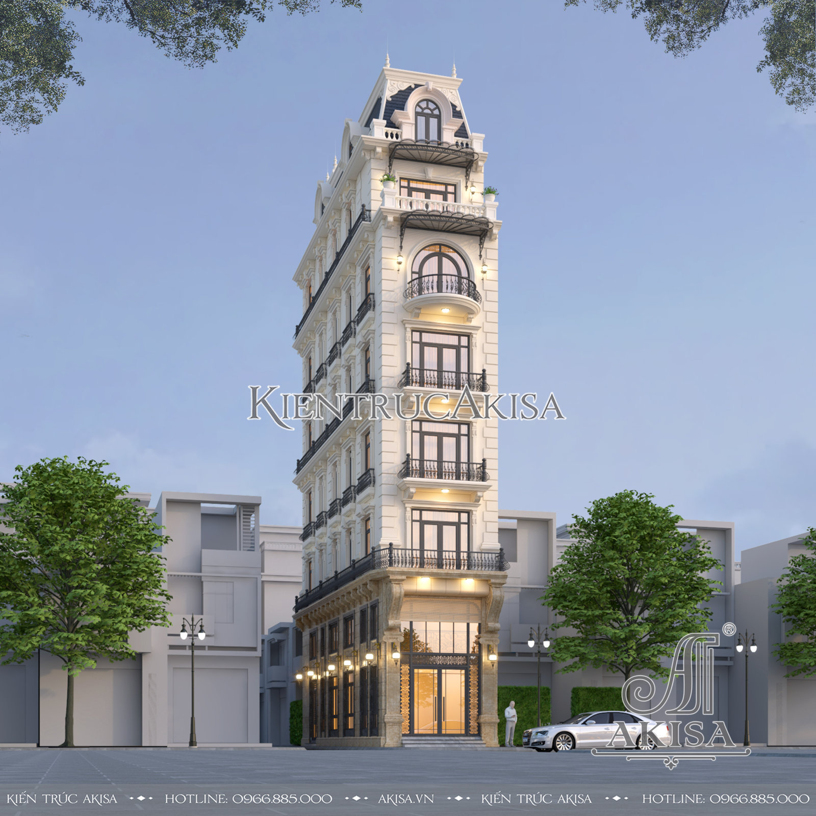 Thiết kế nhà phố 6 tầng kết hợp kinh doanh (CĐT: ông Hưng - Hà Nội) NVP62855