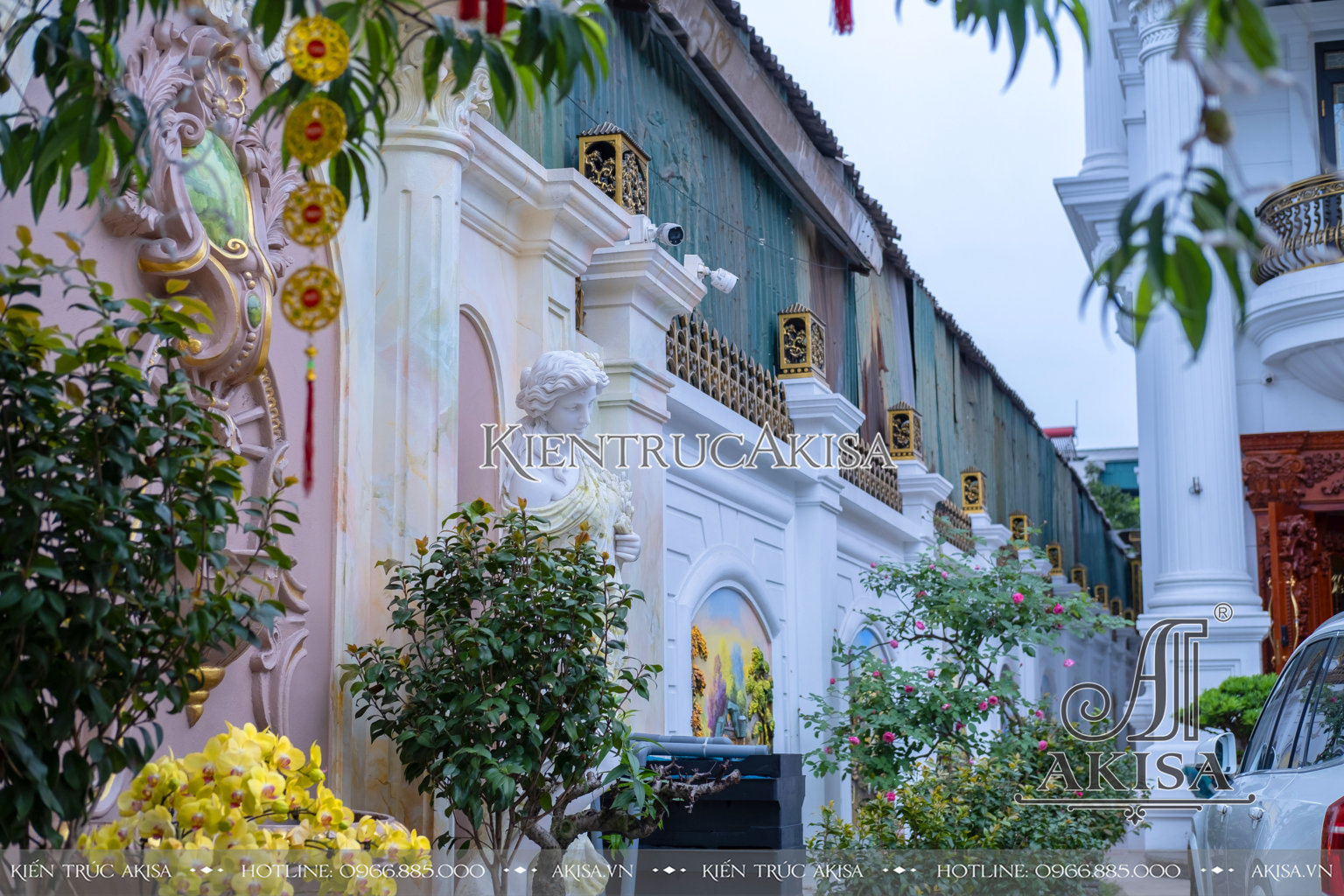Hoàn thiện ngoại thất Biệt thự 5 tầng tân cổ điển tại Bắc Ninh (CĐT: Bà Phúc) HT52601-KT