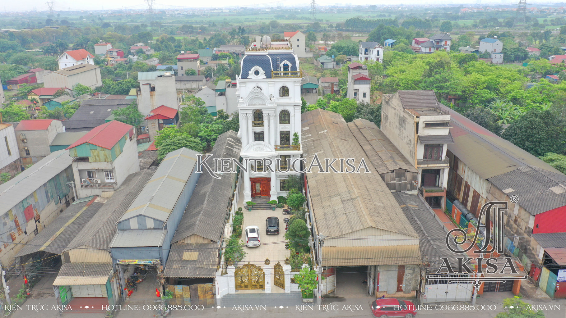 Hoàn thiện ngoại thất Biệt thự 5 tầng tân cổ điển tại Bắc Ninh (CĐT: Bà Phúc) HT52601-KT