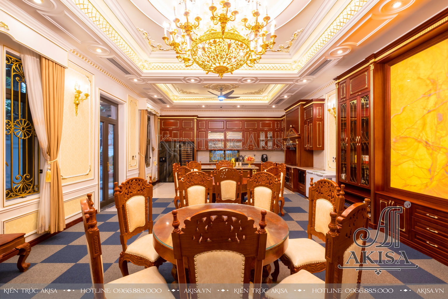Hoàn thiện nội thất Biệt thự 5 tầng tân cổ điển tại Bắc Ninh (CĐT: Bà Phúc) HT52601-NT