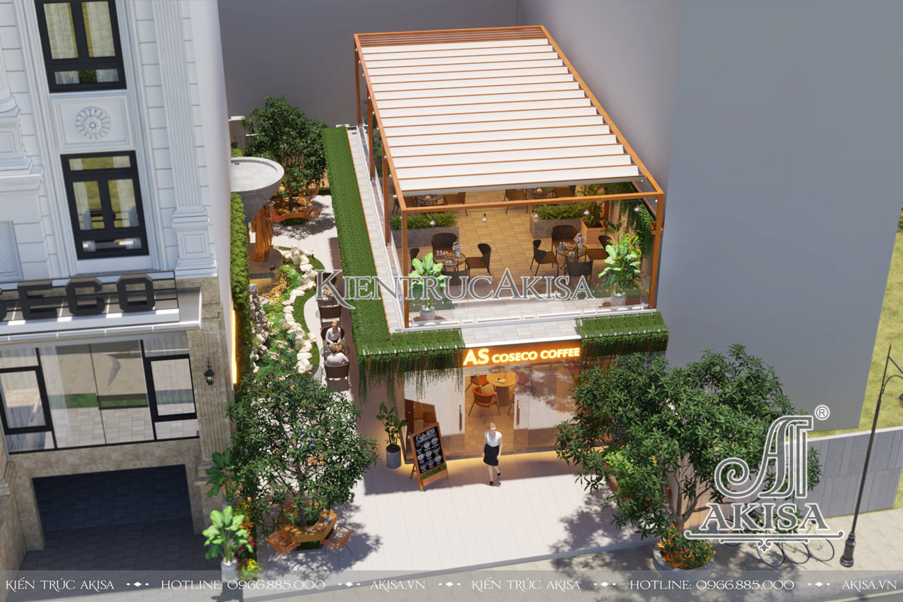 Thiết kế quán cafe sân vườn hiện đại 1 tầng (CĐT: bà Thanh - TP Hồ CHí Minh) NH11860