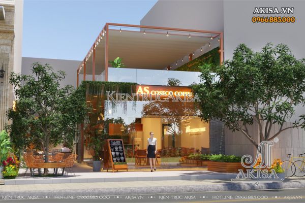 Thiết kế quán cafe sân vườn hiện đại 1 tầng (CĐT: bà Thanh - TP Hồ CHí Minh) NH11860