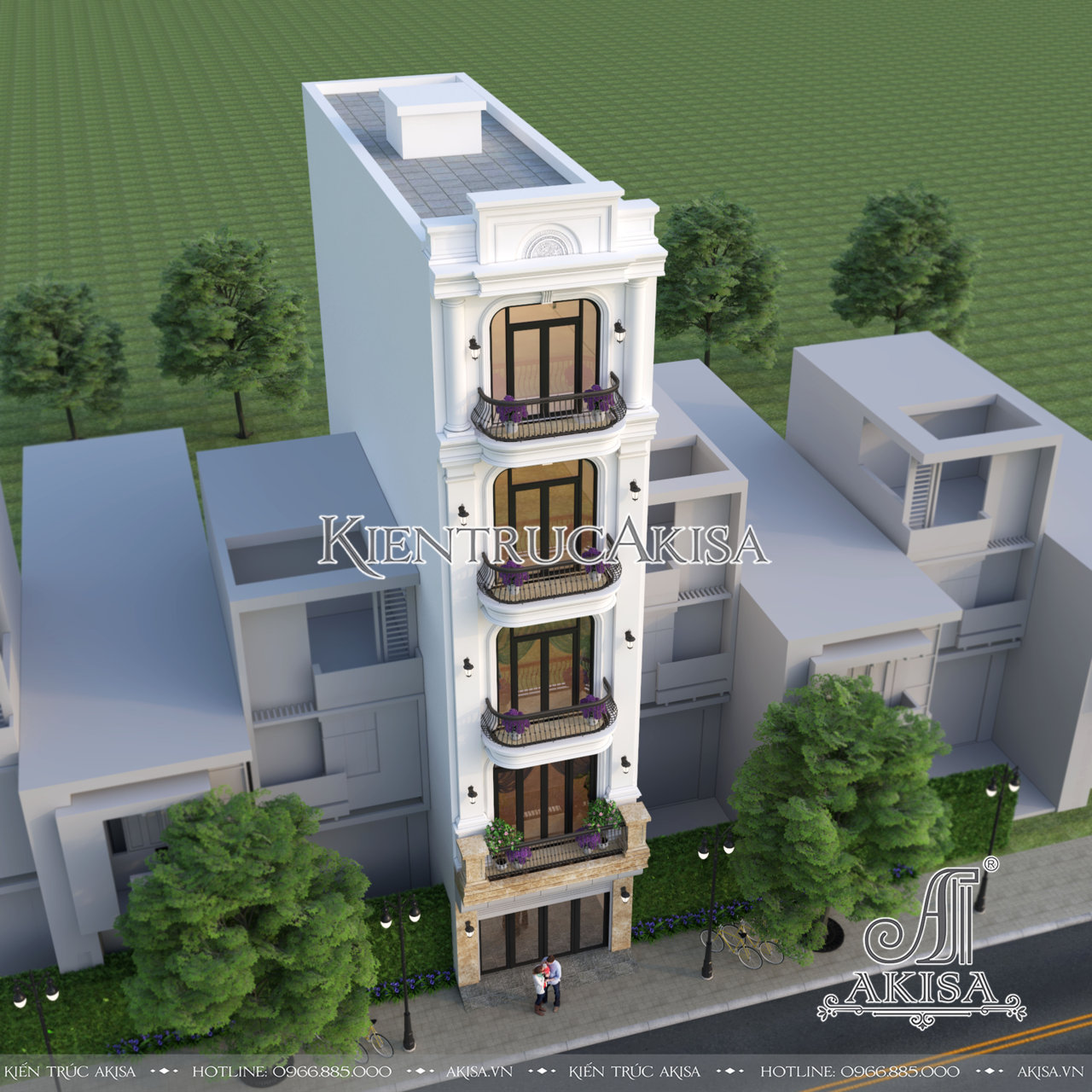 Thiết kế nhà phố 5 tầng kết hợp văn phòng (CĐT: bà Tuyết - Hà Nội) NVP52867