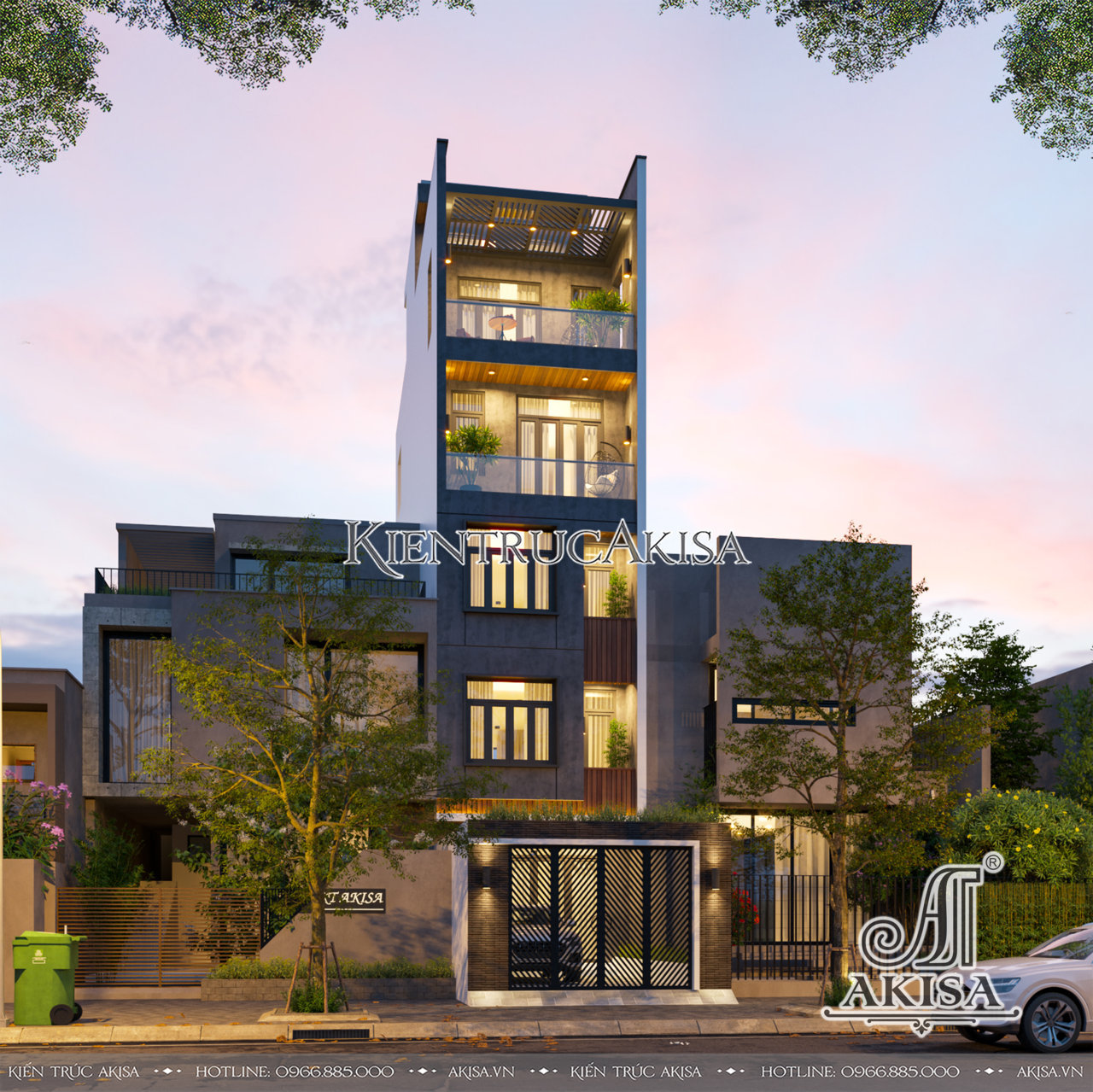 Thiết kế nhà mặt phố 5 tầng kết hợp kinh doanh (CĐT: bà Thúy - Quảng Ninh) NVP51872