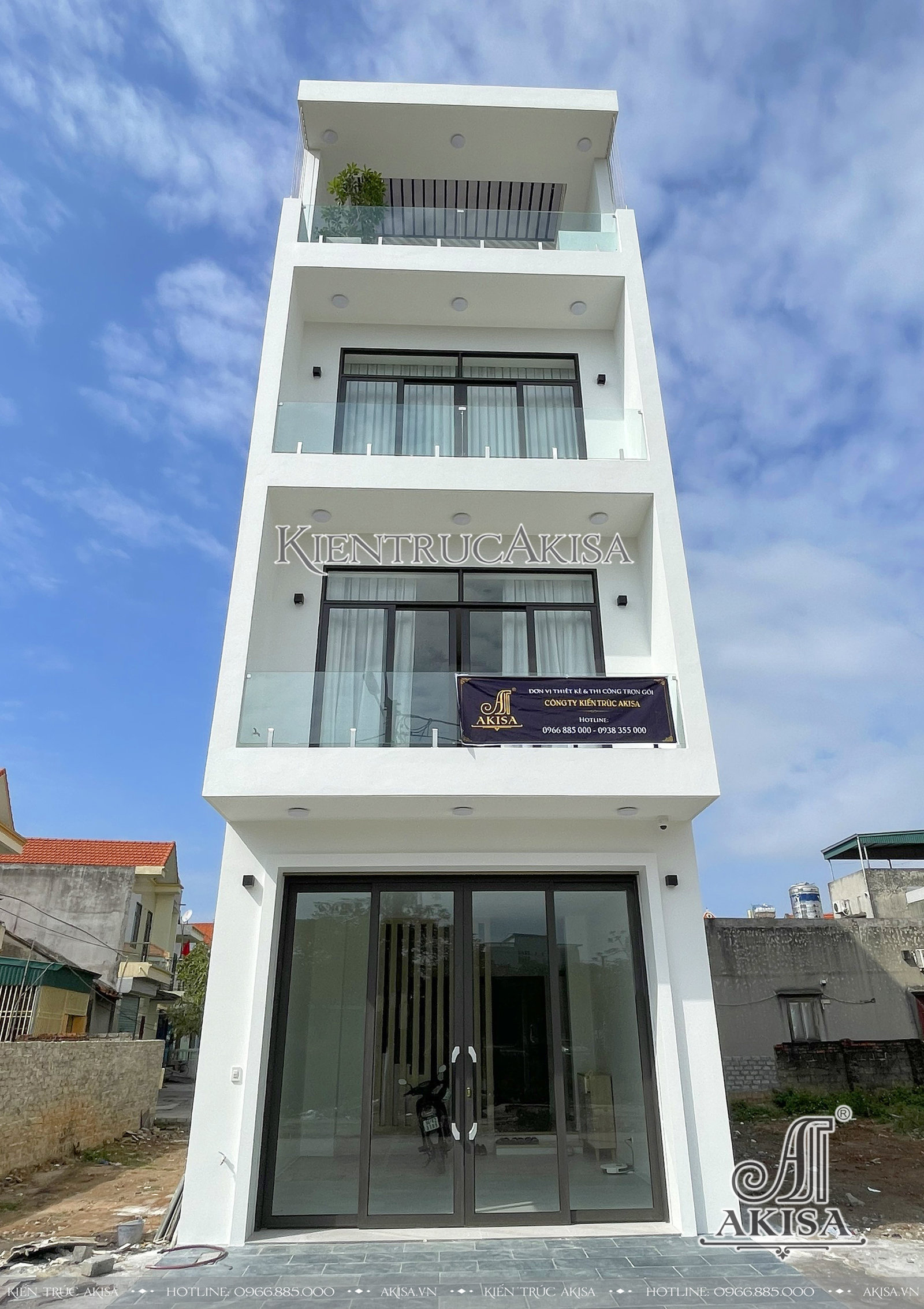 Mẫu nhà phố hiện đại 4 tầng mặt tiền 5m (CĐT: ông Quân - Quảng Ninh) NP41875