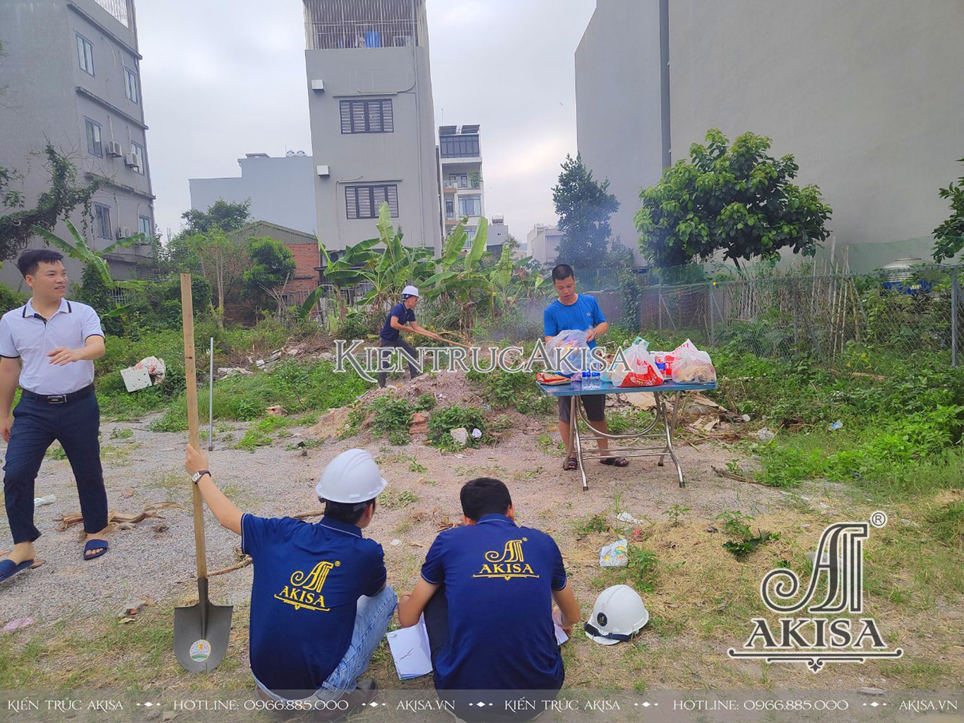 Lễ động thổ xây dưng nhà phố 5 tầng tại Quảng Ninh (CĐT: bà Thúy) TC51872-KC