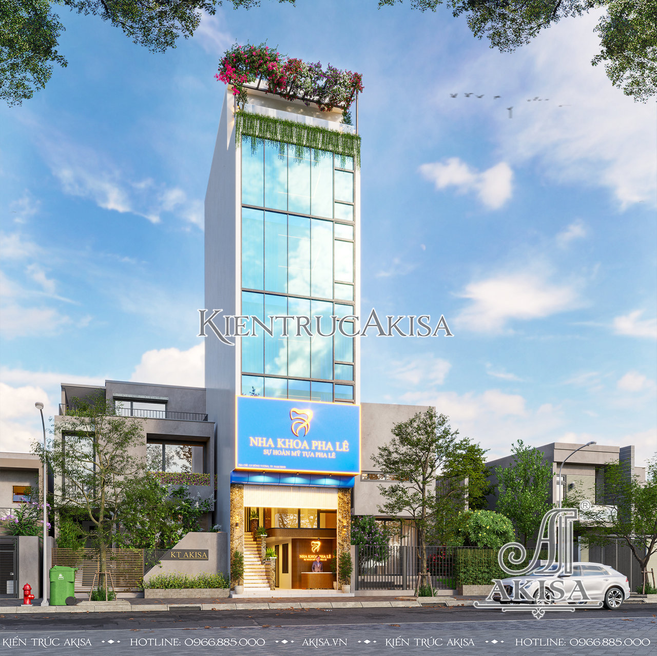 Thiết kế nhà phố kết hợp kinh doanh hiện đại 6 tầng (CĐT: bà Hạnh - Nam Định) NVP61891