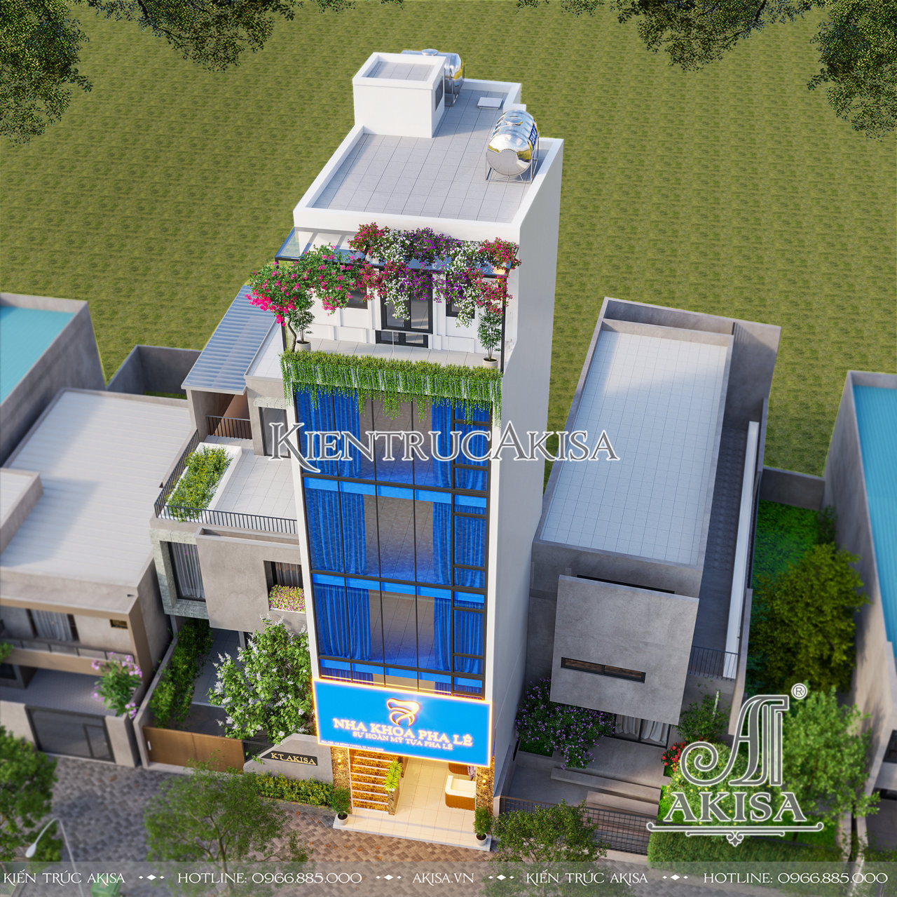 Thiết kế nhà phố kết hợp kinh doanh hiện đại 6 tầng (CĐT: bà Hạnh - Nam Định) NVP61891