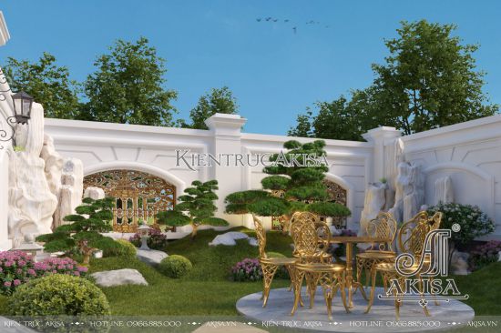 Thiết kế 231m2 sân vườn biệt thự đẹp ấn tượng (CĐT: ông Sỹ - Bắc Ninh) SV32689