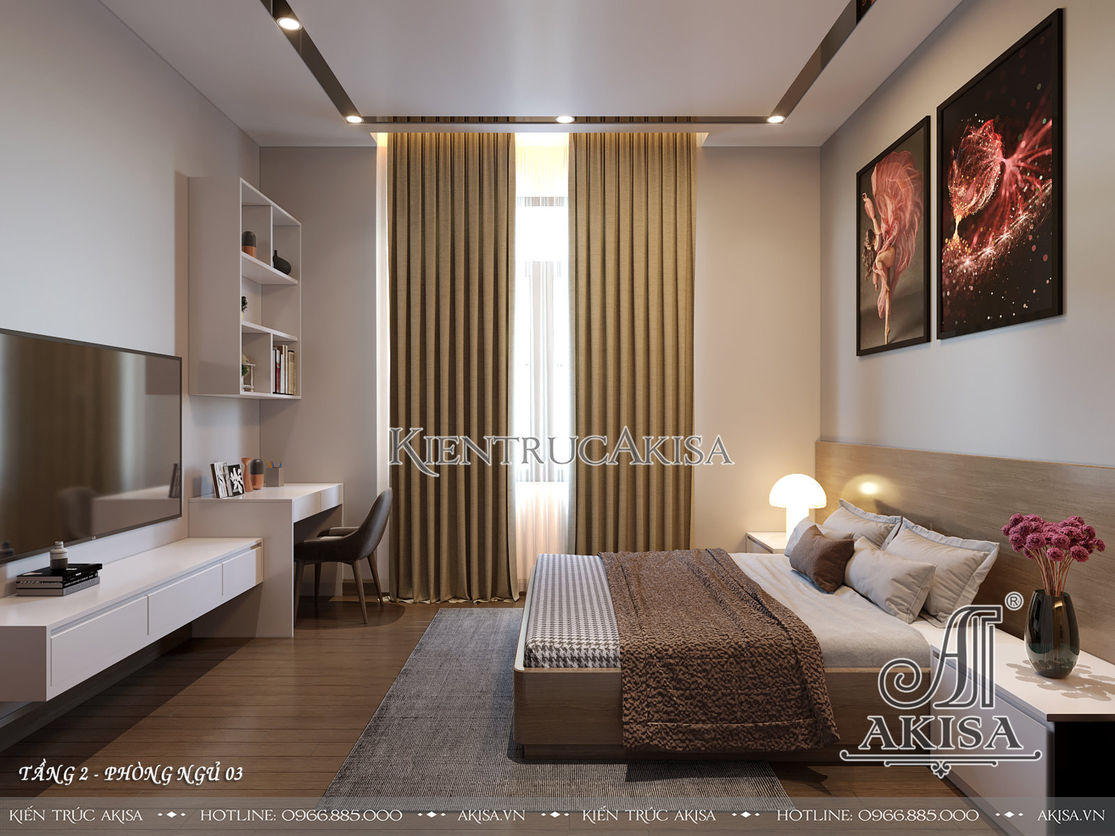 Thiết kế nội thất phong cách tân cổ điển biệt thự 2 tầng (CĐT: ông Siêu - Quảng Bình) NT22864