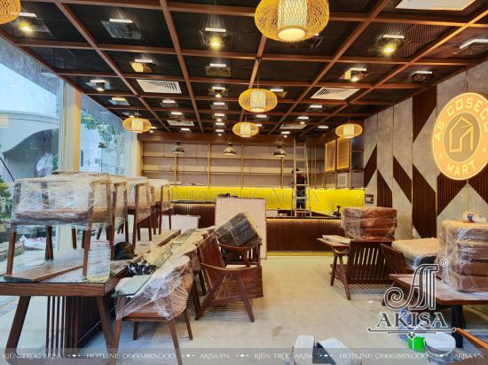Thi công nội thất quán cafe hiện đại 1 tầng (CĐT: bà Thanh - TP Hồ Chí Minh) TC11860-NT