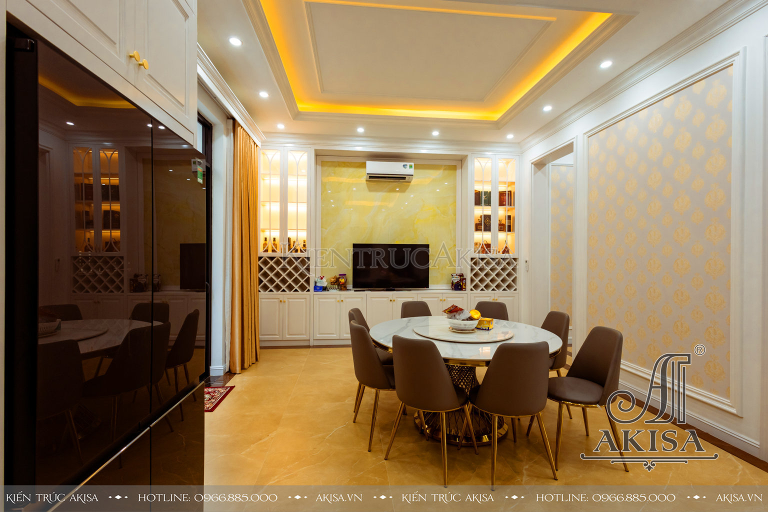 Hoàn thiện nội thất Biệt thự 3 tầng tân cổ điển tại Đồng Nai (CĐT: Ông Vũ ) HT32720-NT