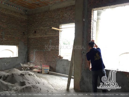 Hình ảnh thi công nội thất biệt thự 2 tầng tân cổ điển tại Hưng Yên (CĐT: ông Nam) TC22744-NT
