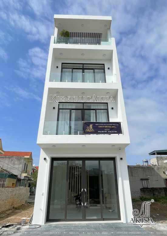 Thi công kiến trúc nhà phố hiện đại 4 tầng tại Quảng Ninh (CĐT: ông Quân) TC41875-KT