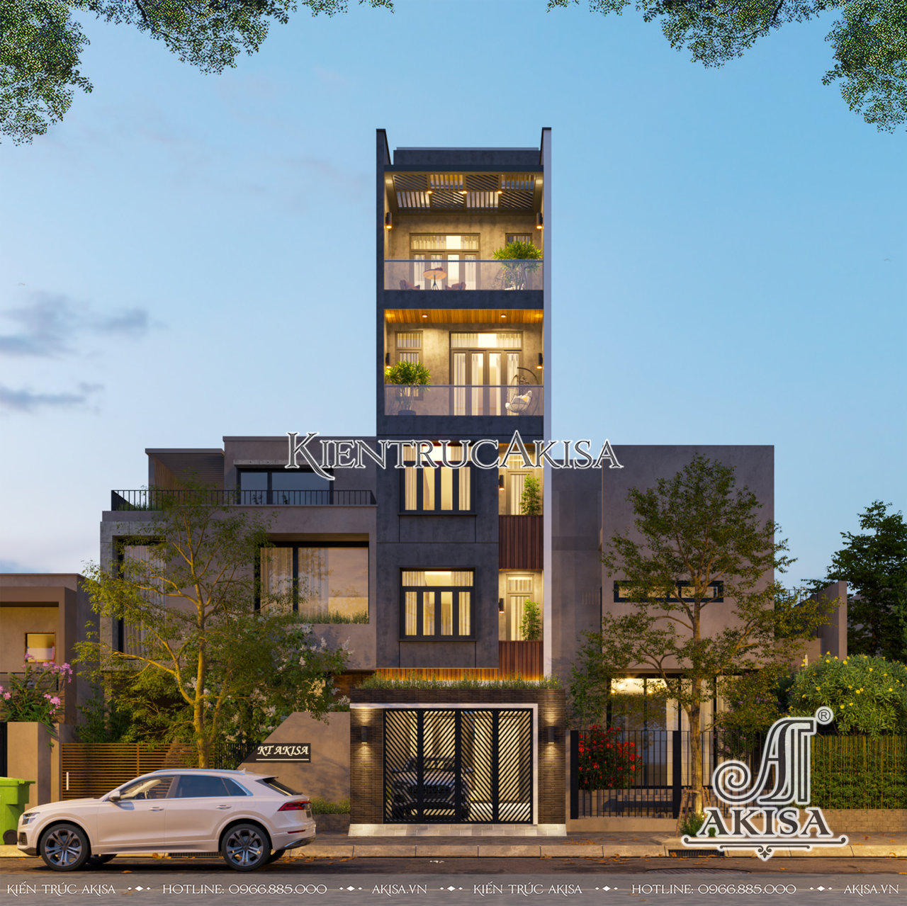 Thiết kế nội thất nhà phố 5 tầng kết hợp kinh doanh đẹp hiện đại (CĐT: bà Thúy - Quảng Ninh) NT51872
