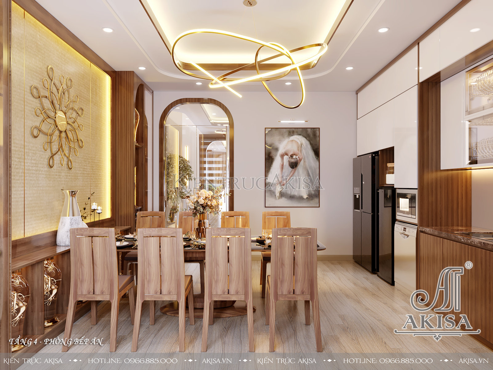 Thiết kế nội thất nhà phố 5 tầng kết hợp kinh doanh đẹp hiện đại (CĐT: bà Thúy - Quảng Ninh) NT51872