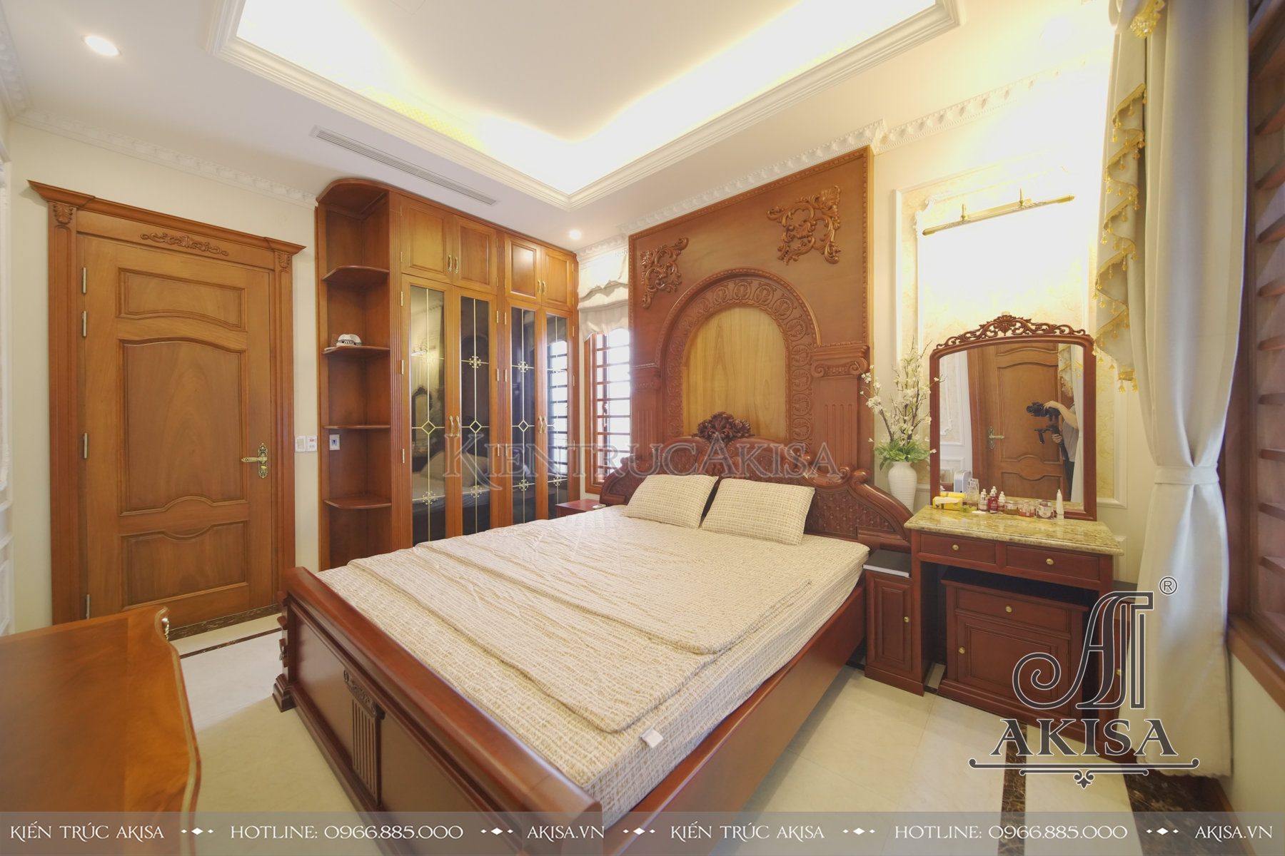Hoàn thiện nội thất Biệt thự 1 tầng tân cổ điển tại Bắc Ninh (CĐT: Ông Trường ) HT12529-NT