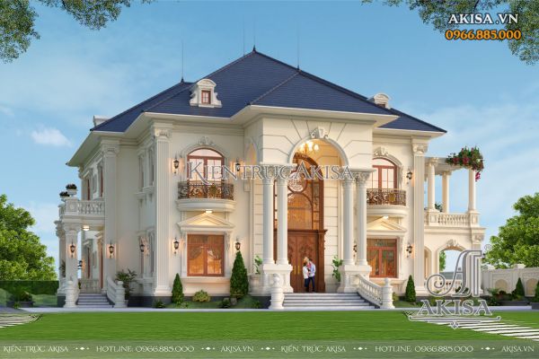 Mẫu biệt thự tân cổ điển 2 tầng 6 phòng ngủ (CĐT: ông Đức - Ninh Bình) BT22914