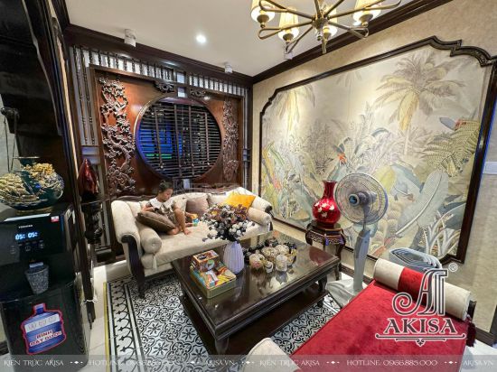 Hình ảnh hoàn thiện nội thất chung cư phong cách Indochine (CĐT: ông Minh - TP Hồ Chí Minh) HT24234-NT