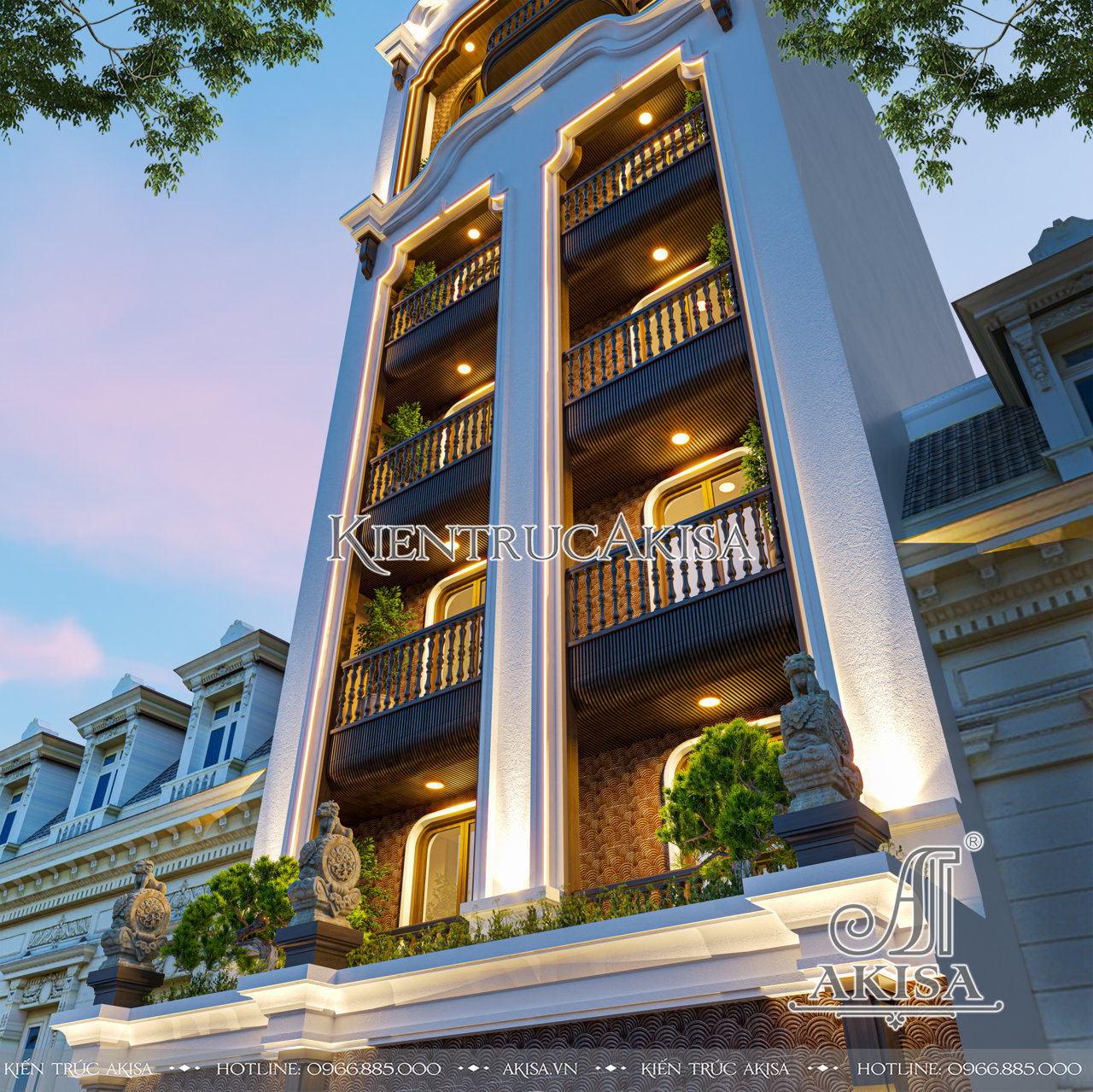 Thiết kế nhà phố 7 tầng phong cách Indochine (CĐT: ông Tùng - TP Hồ Chí Minh) NP75931