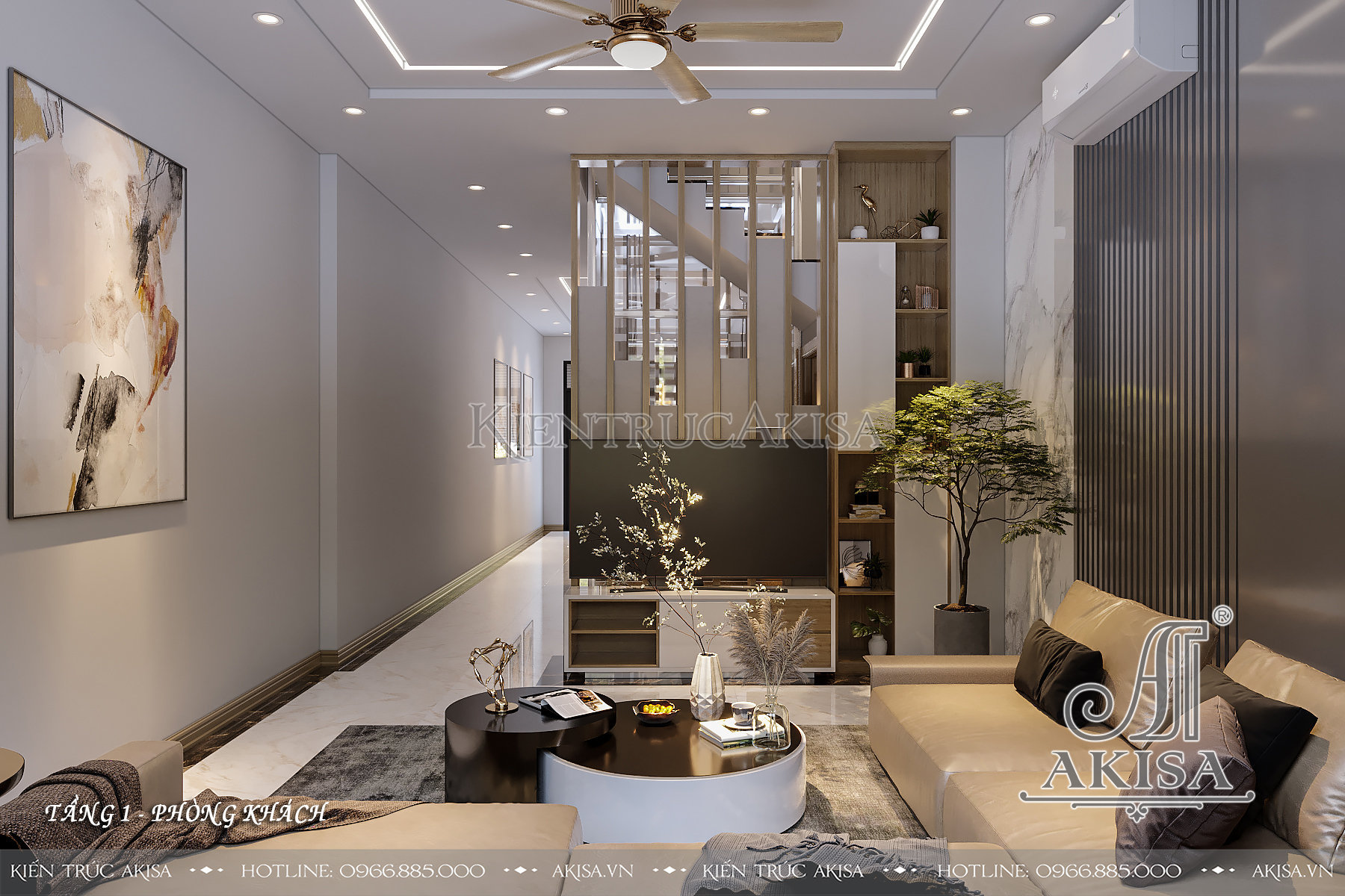 Thiết kế nội thất nhà phố 5 tầng đẹp hiện đại (CĐT: bà Tuyết - Hà Nội) NT52867