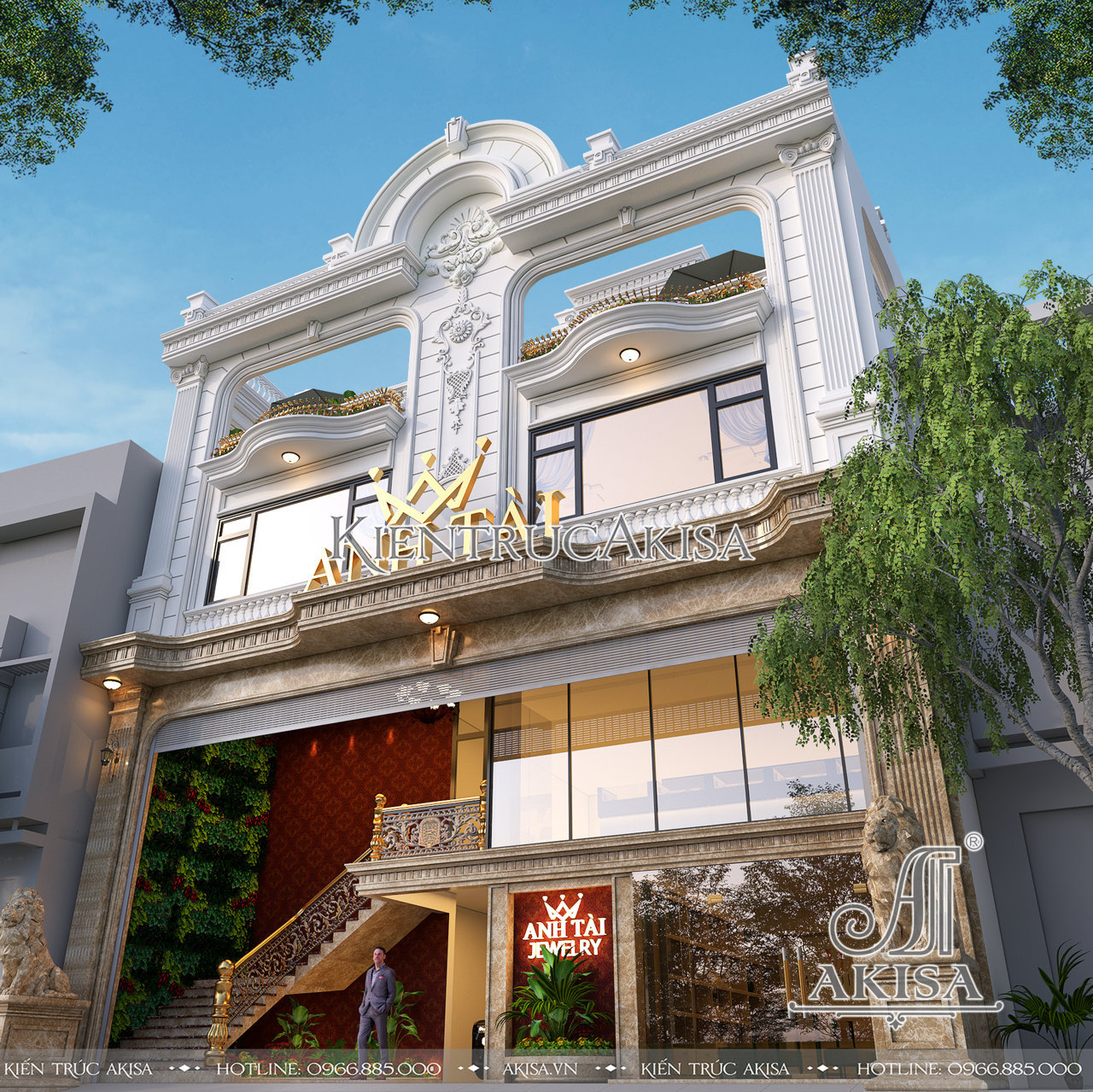 Thiết kế nhà phố 3 tầng 1 tum kết hợp kinh doanh (CĐT: ông Tài - Bắc Ninh) NVP32942