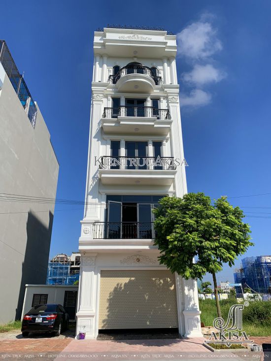 Hình ảnh hoàn thiện nhà phố 5 tầng tân cổ điển tại Bắc Giang (CĐT: ông Giang) TC52740-KT