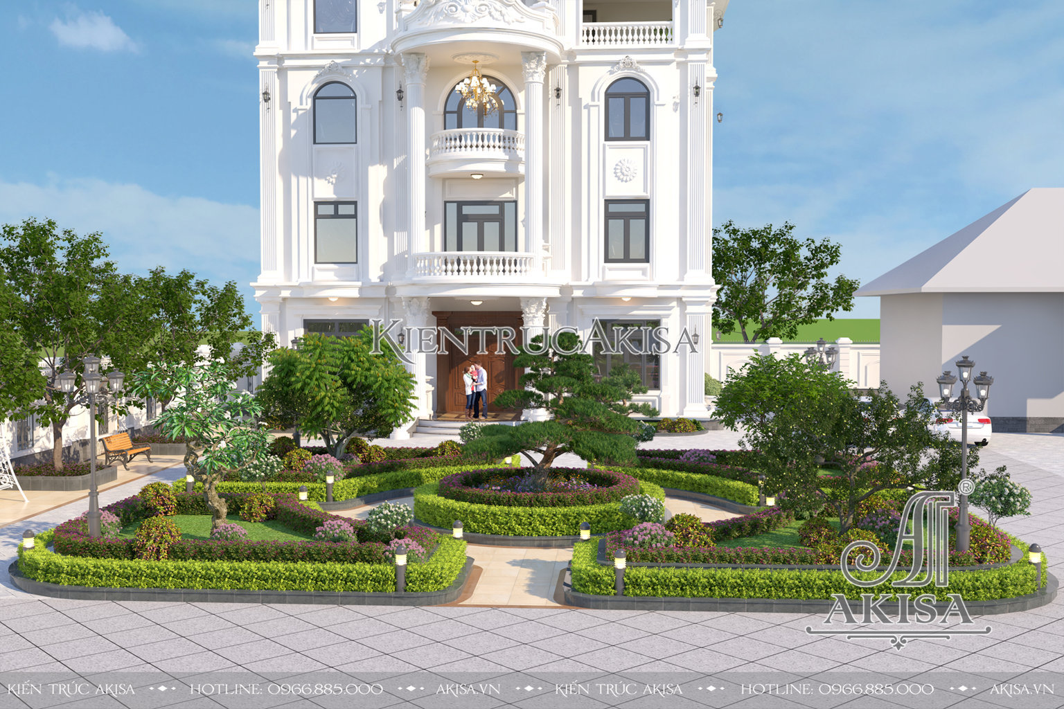 Thiết kế cảnh quan sân vườn biệt thự 4 tầng (CĐT: ông Tuấn - Ninh Bình) SV42794