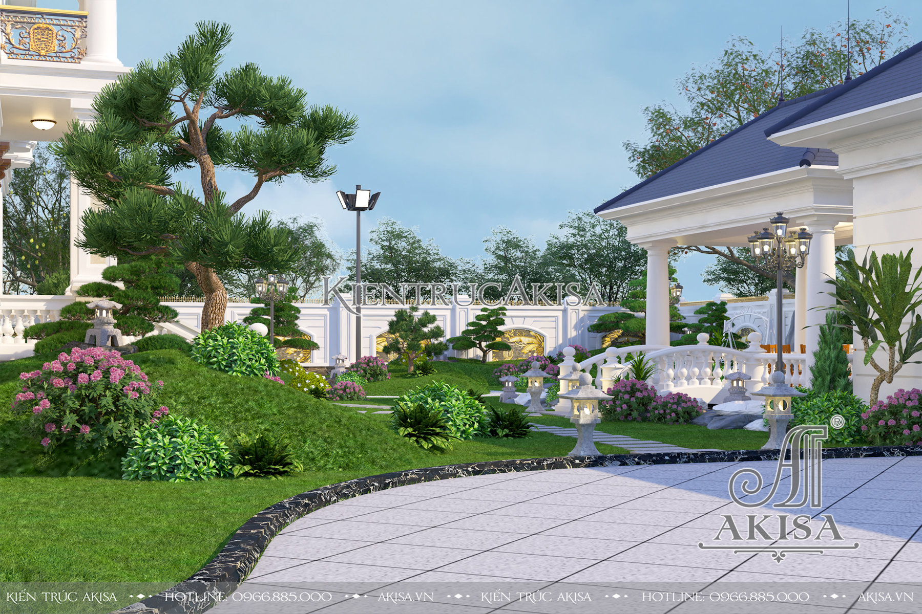 Thiết kế 1200m2 sân vườn biệt thự đẹp (CĐT: ông Toàn - Bình Thuận) SV22664