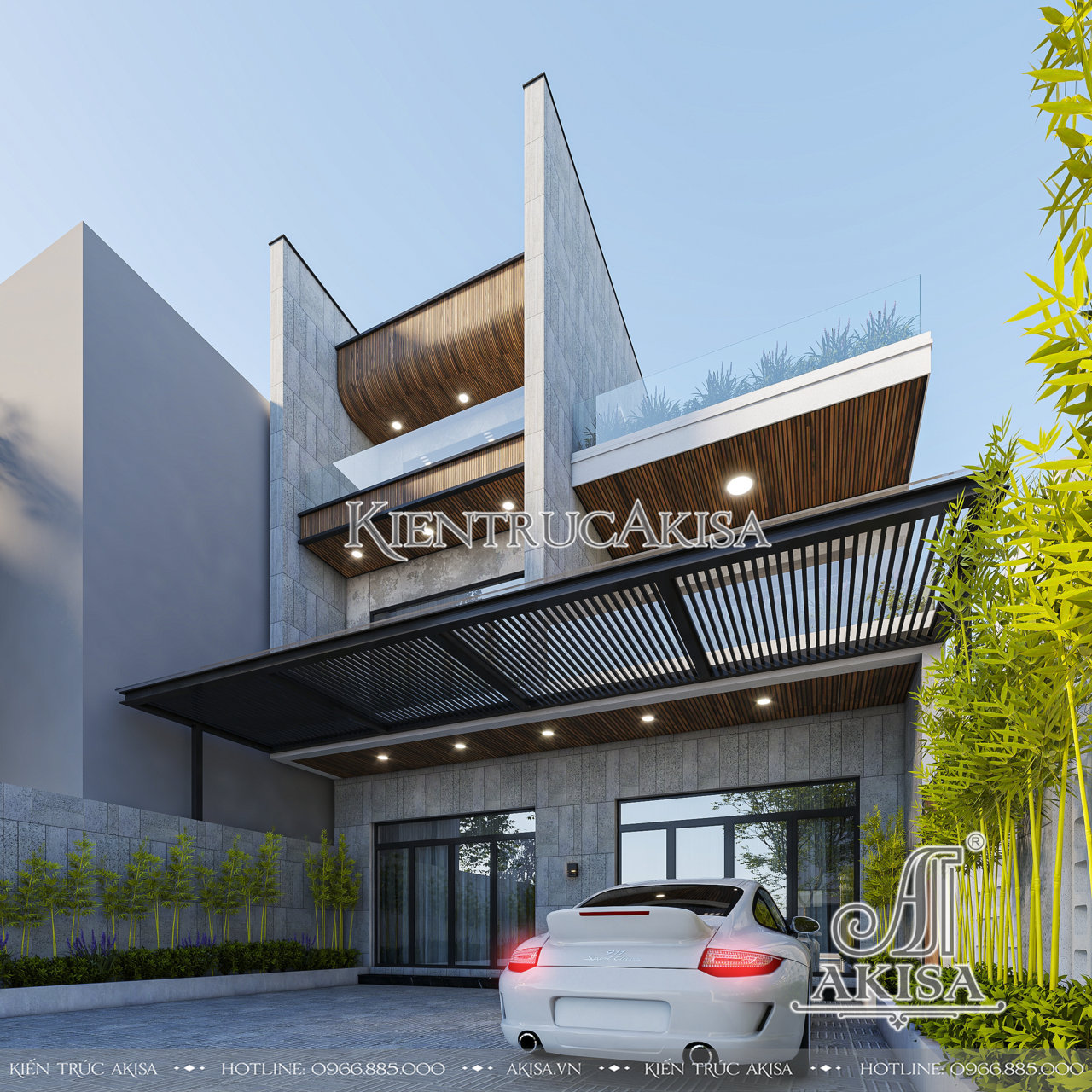 Thiết kế nhà phố hiện đại 3 tầng kết hợp kinh doanh (CĐT: ông Hiệp - Hải Phòng) NVP31950