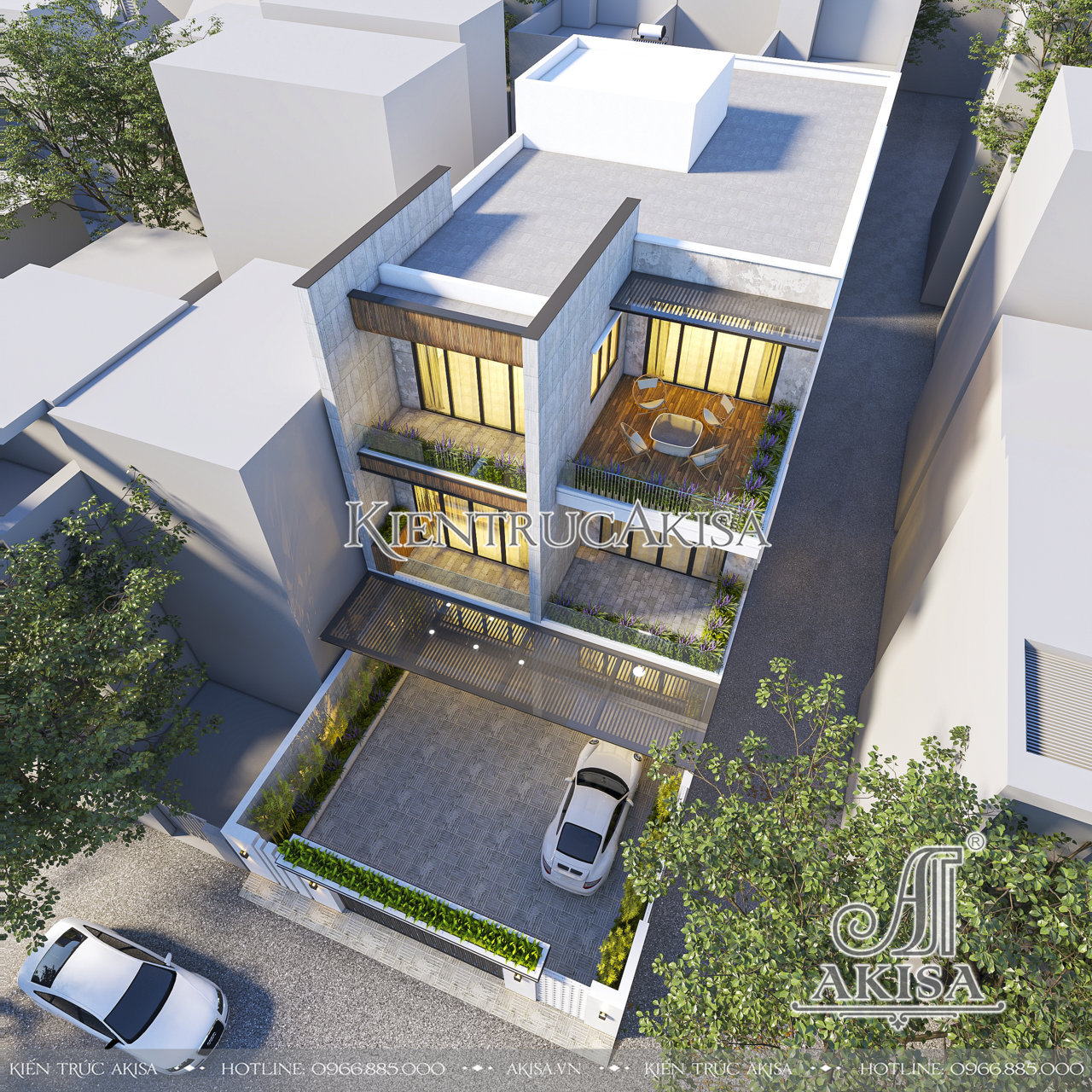 Thiết kế nhà phố hiện đại 3 tầng kết hợp kinh doanh (CĐT: ông Hiệp - Hải Phòng) NVP31950